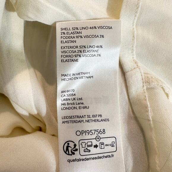 NWT Anthropologie Maeve Ophelia Linen Slim Mini Dress | Blue Brown | SZ 16W‎ - Picture 12 of 13